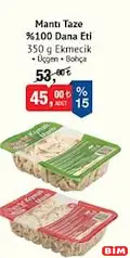 EKMECİK MANTI TAZE %100 DANA ETİ 350 G indirimli fiyat EKMECİK MANTI TAZE %100 DANA ETİ 350 G fiyat ve kampanya bilgisi